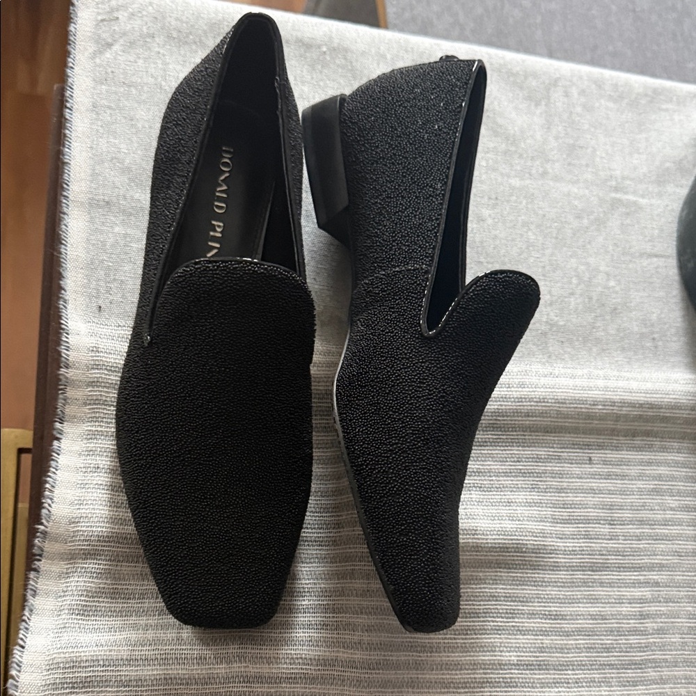 Donald J. Pliner Textured Black Loafers
